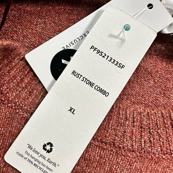 NWT Pinque Women’s Color Block Long Sleeve Crew Neck Sweater Brown/Cream - XL - Picture 6 of 7